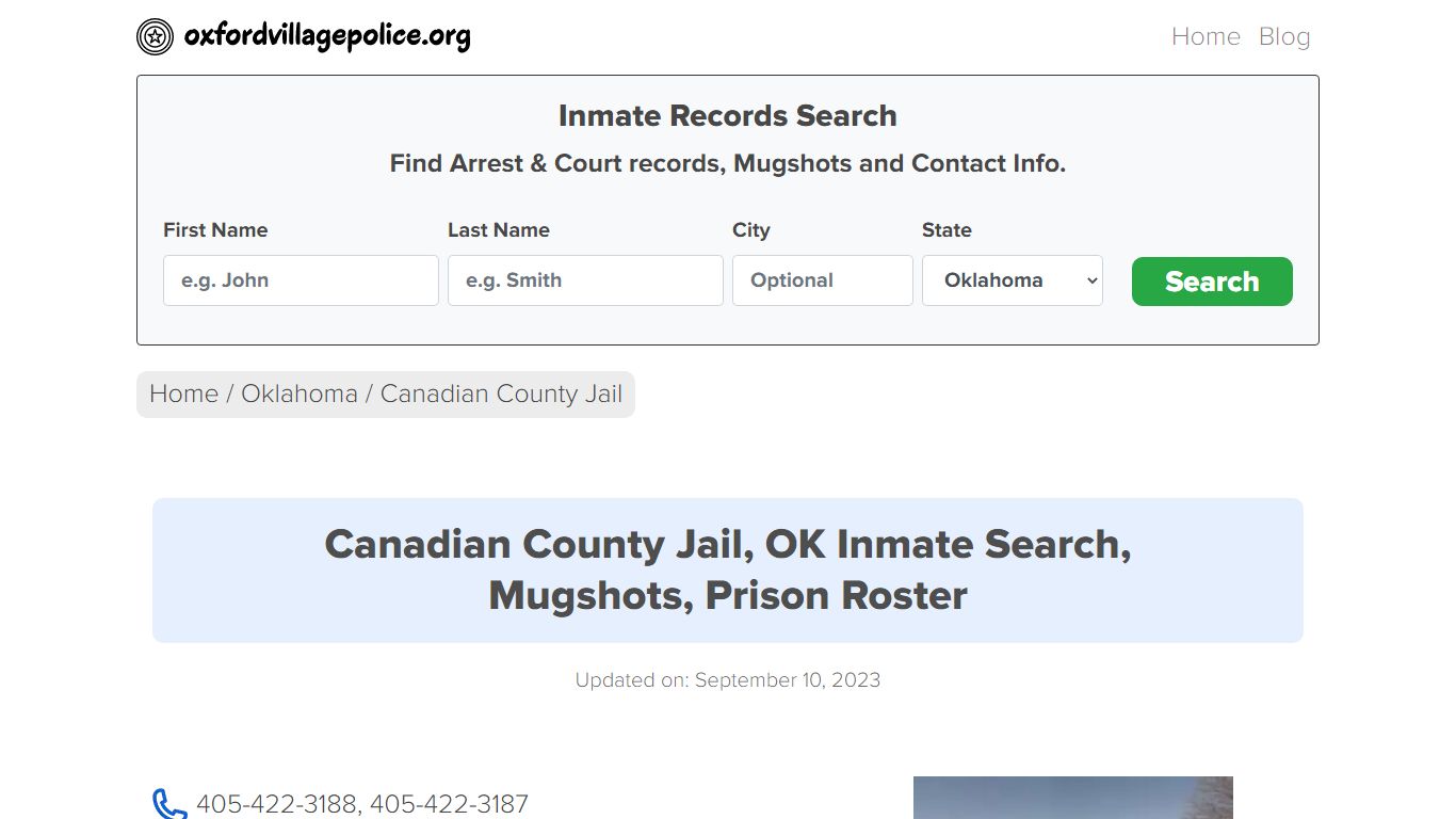 Canadian County Jail, OK Inmate Search, Mugshots, Prison Roster