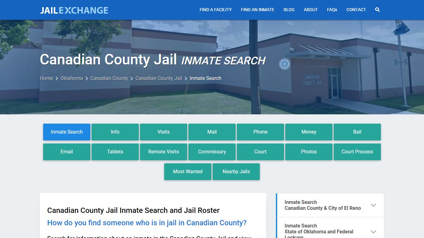 Inmate Search: Roster & Mugshots - Canadian County Jail, OK